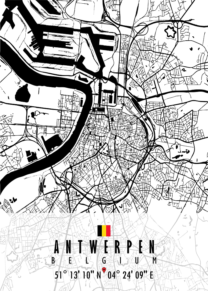 Antwerpen Map Belgium