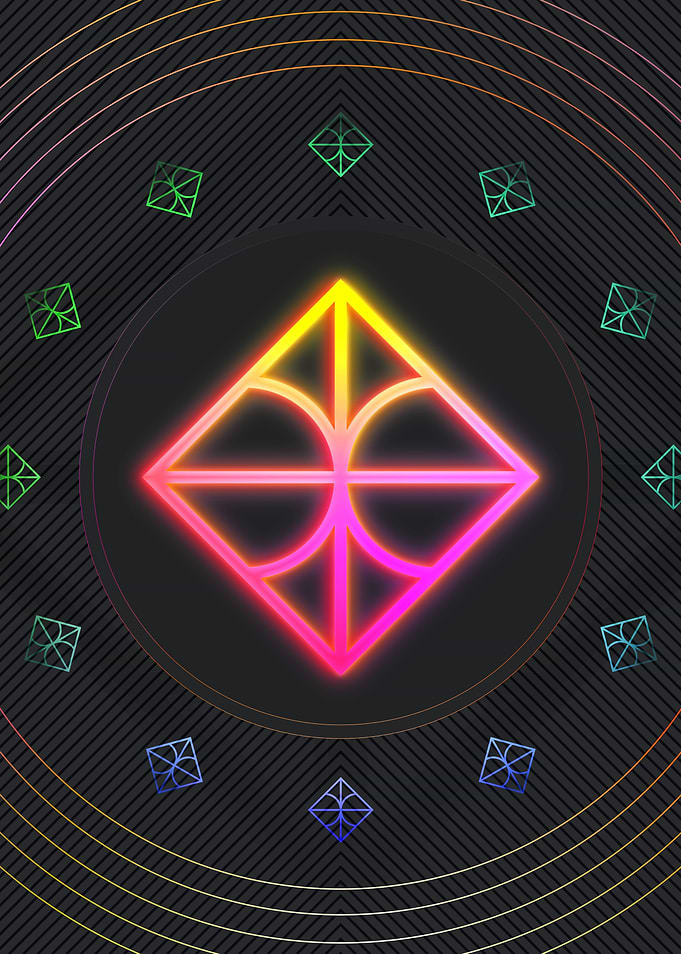 Neon Geometric Glyph Sign