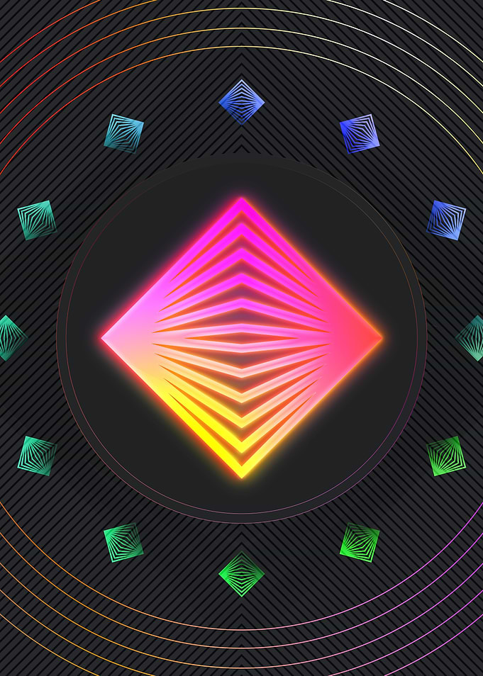 Neon Sacred Geometry Glyph