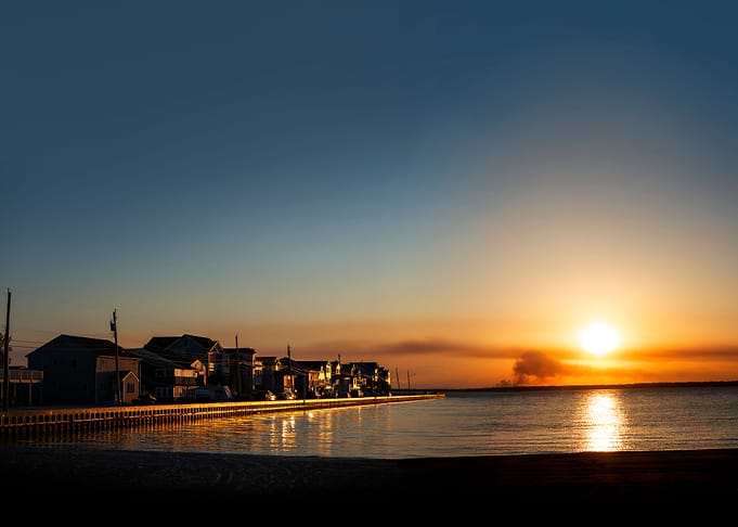 Suburban waterfront homes