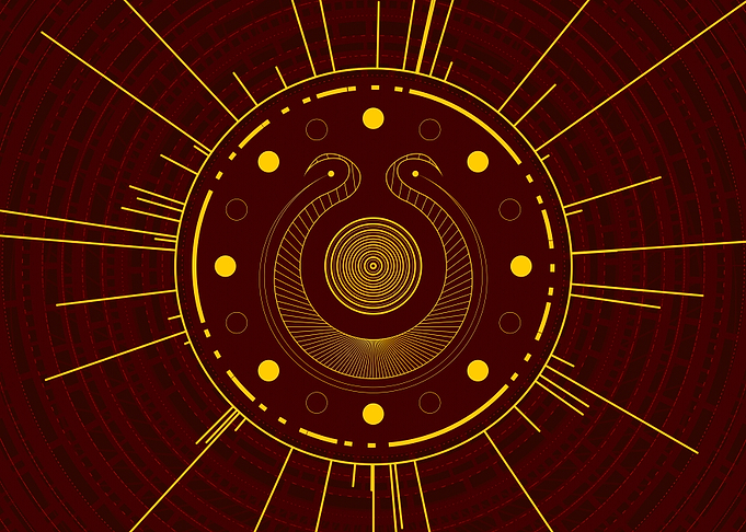 Yellow Glyph Mandala Rune