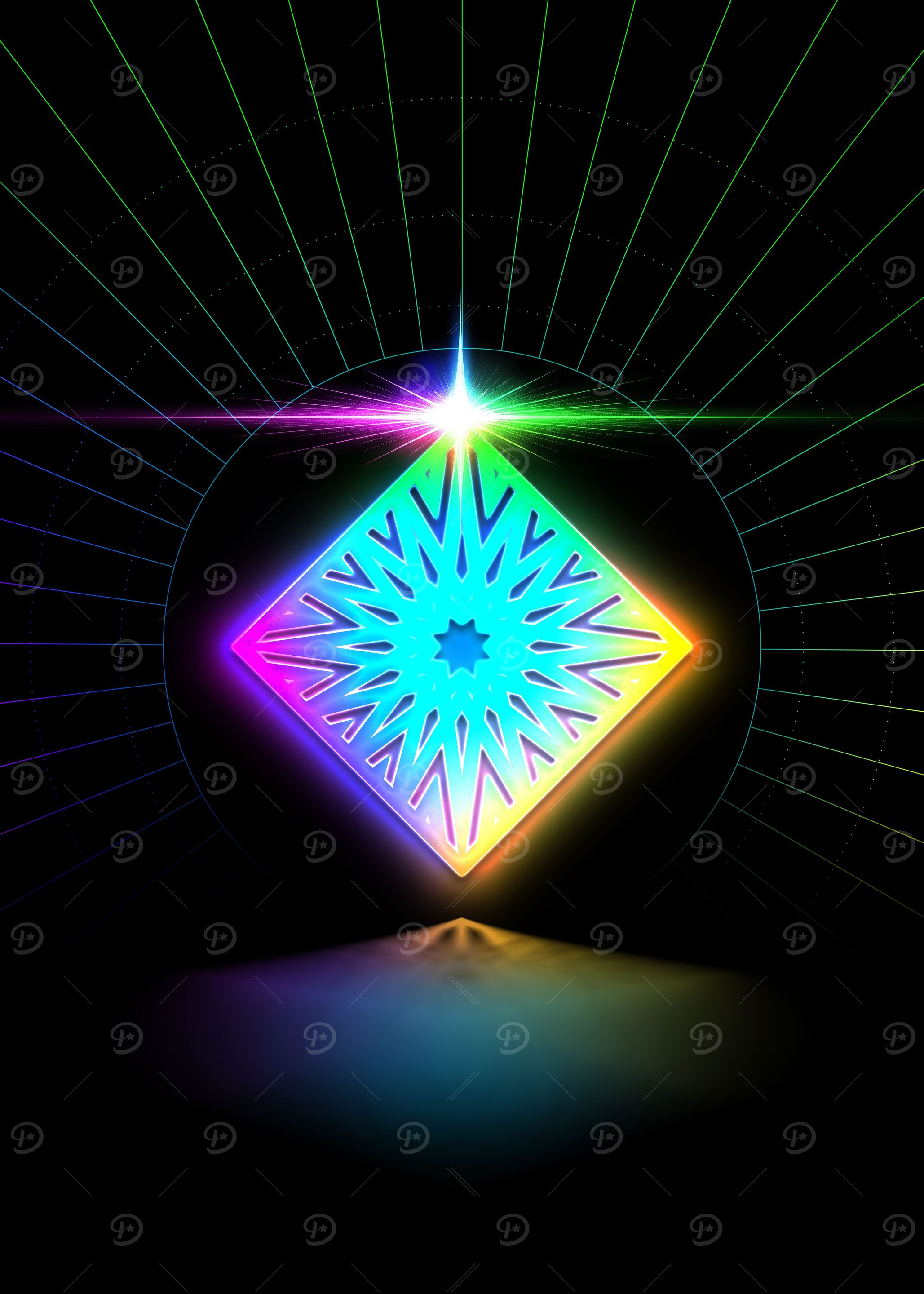 Neon Sacred Geometry Glyph