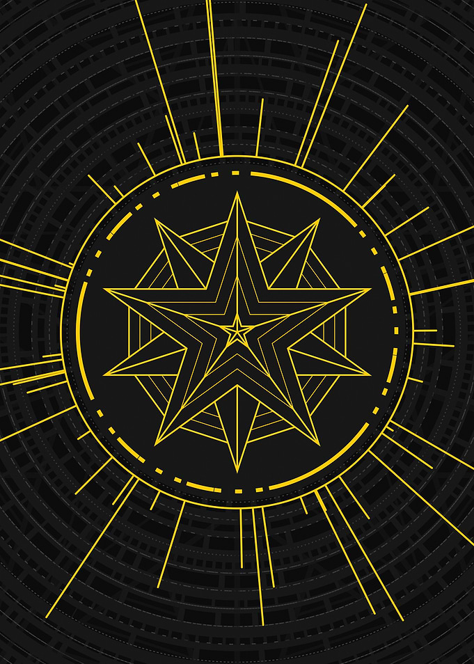 Gold Sacred Geometry Glyph