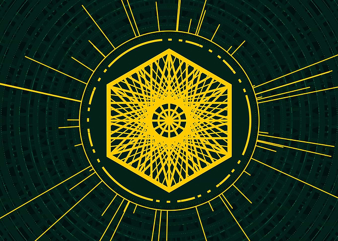 Yellow Glyph Mandala Rune
