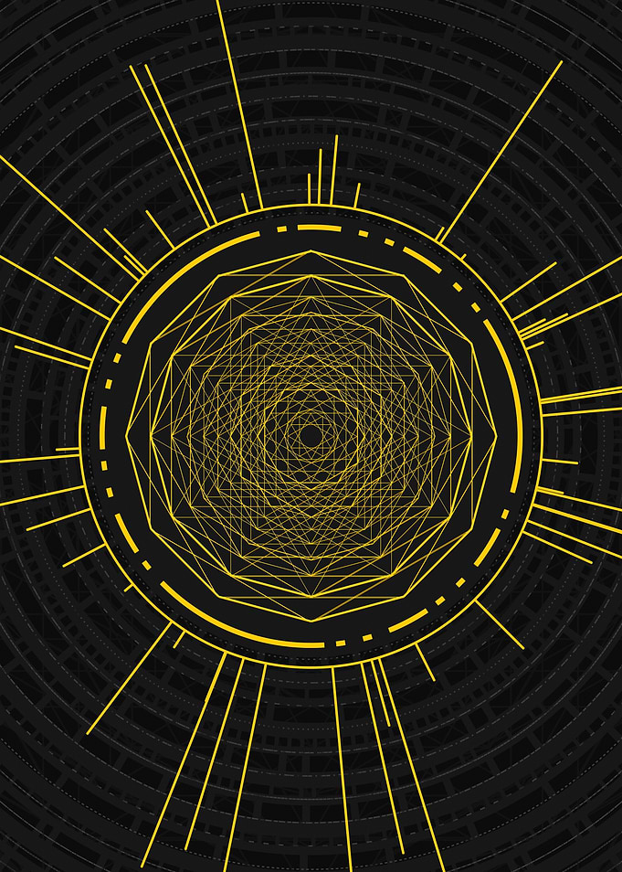 Gold Sacred Geometry Glyph