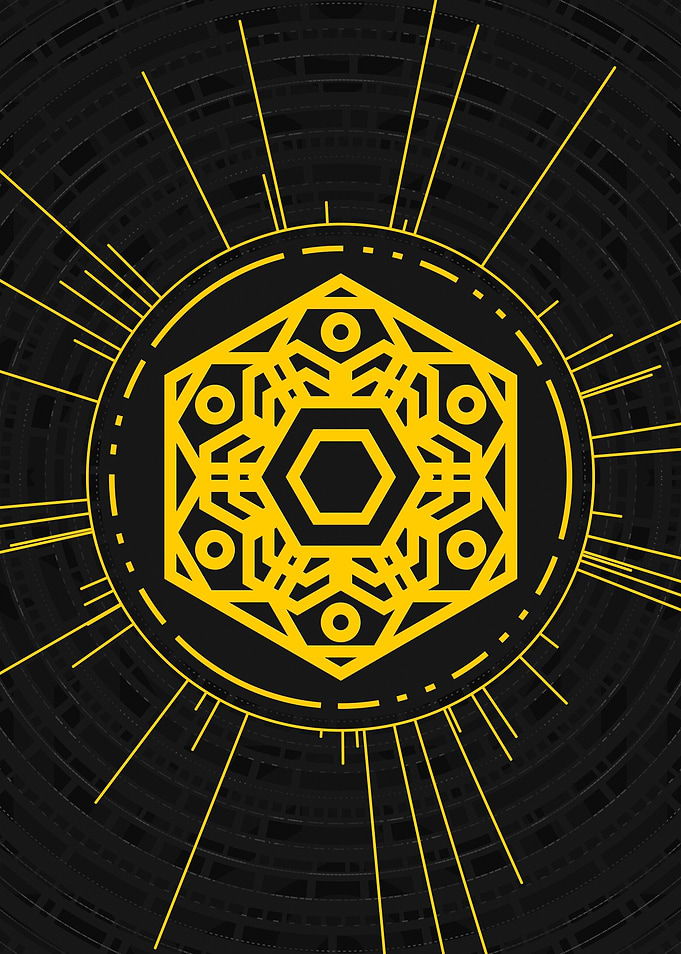 Gold Sacred Geometry Glyph