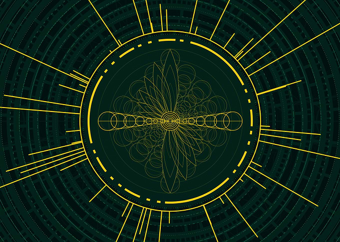 Gold Sacred Geometry Glyph