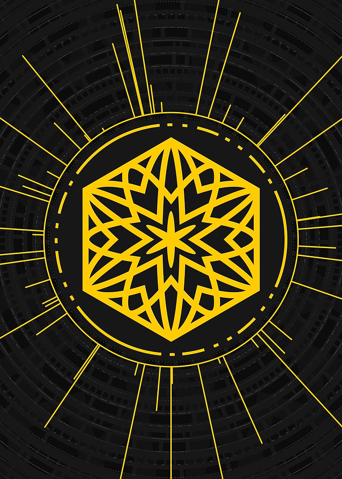 Gold Sacred Geometry Glyph