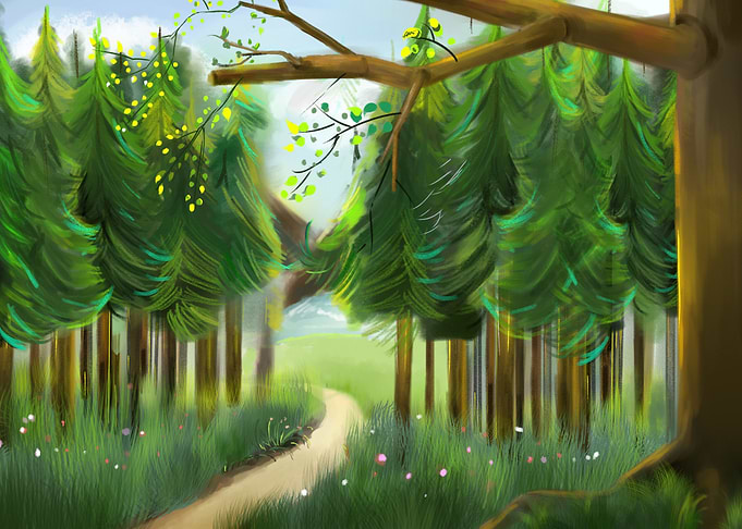 Meadow in Forest Nature