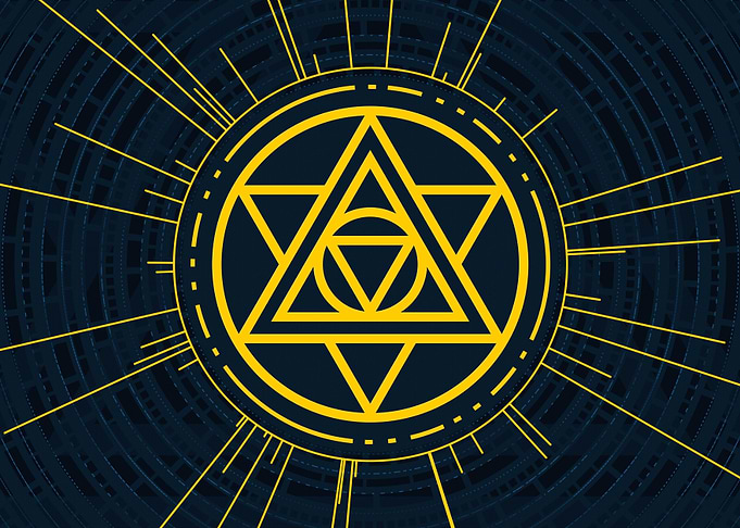 Gold Sacred Geometry Glyph