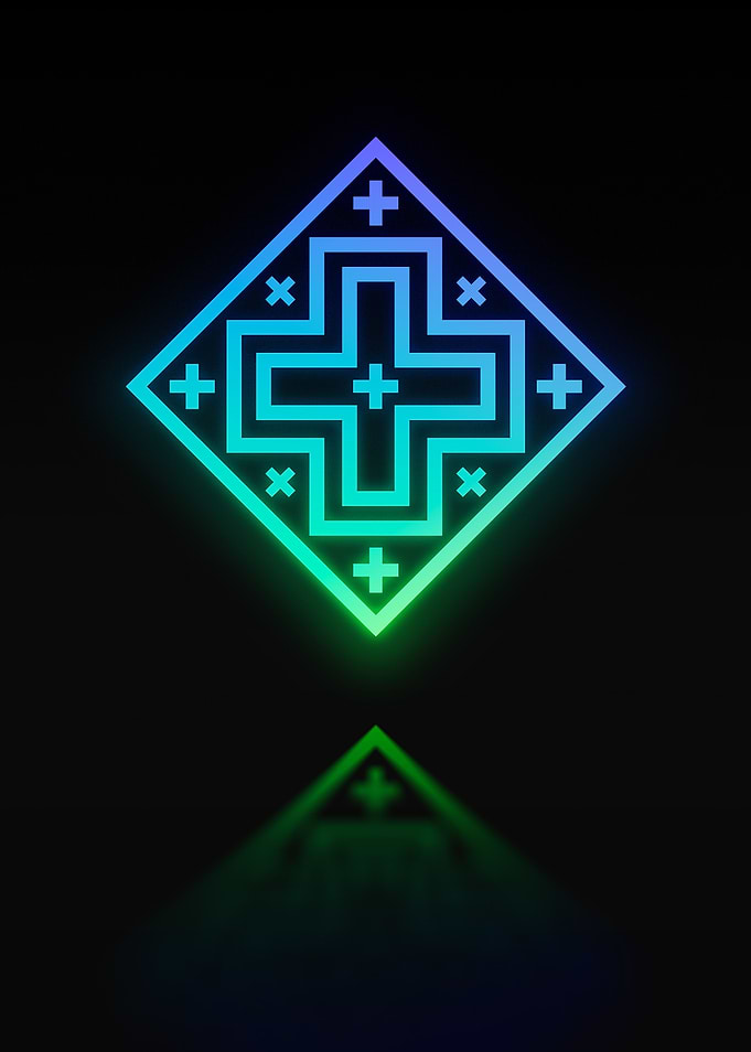Neon Sacred Geometry Glyph