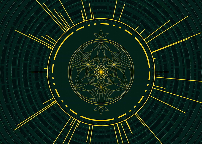 Gold Sacred Geometry Glyph