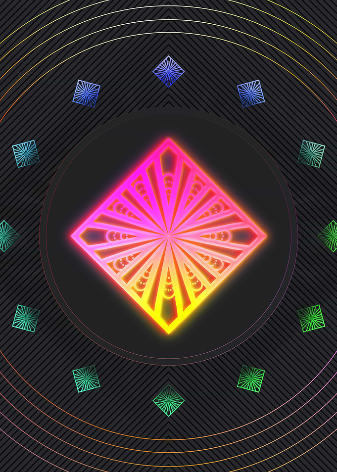 Neon Geometric Glyph Rune