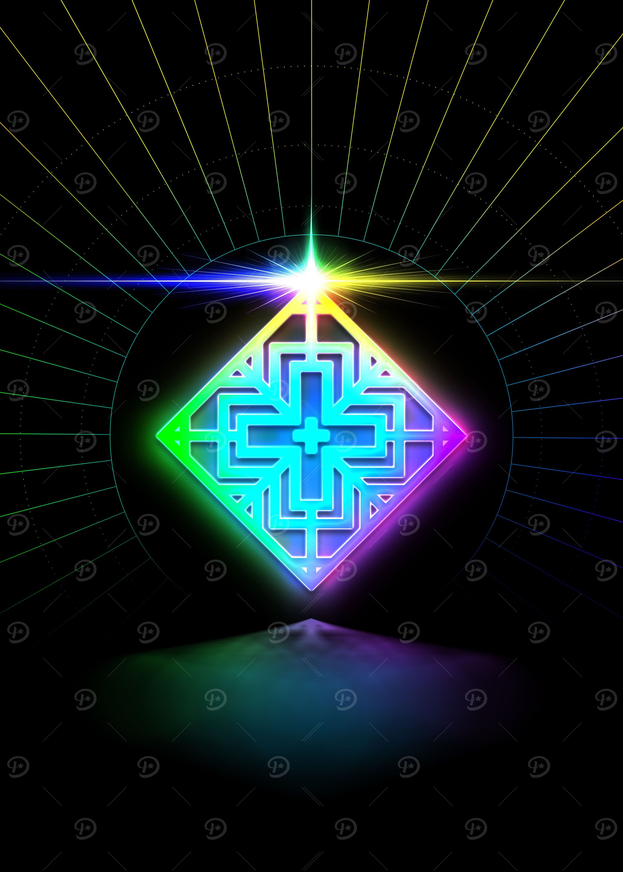 Neon Sacred Geometry Glyph