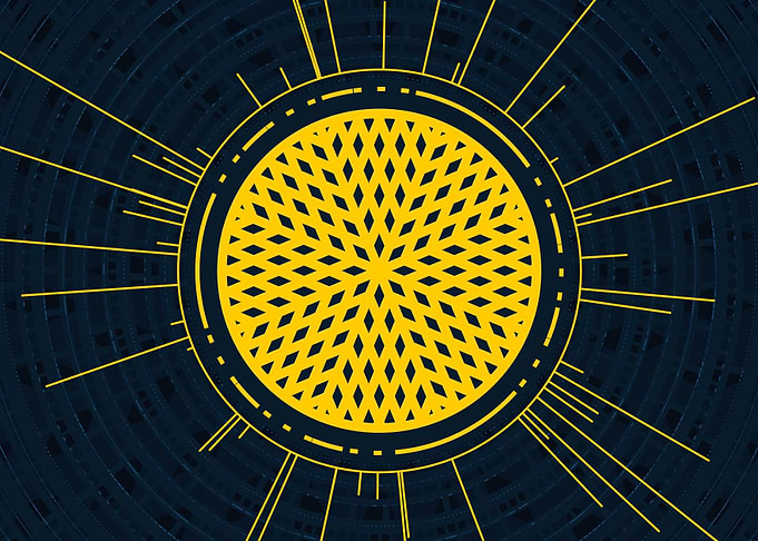Gold Sacred Geometry Glyph