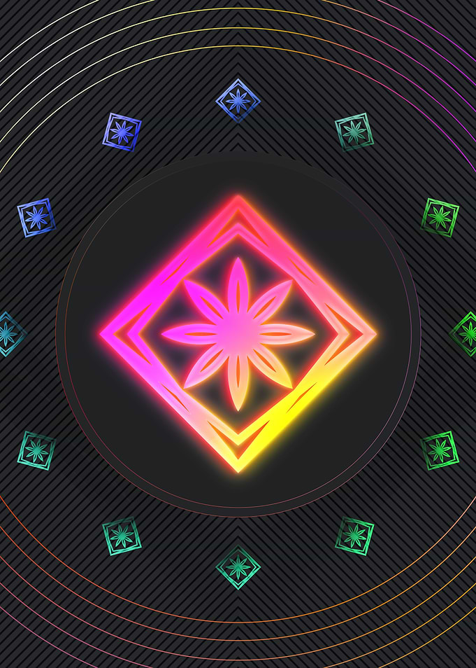 Neon Geometric Glyph Sign