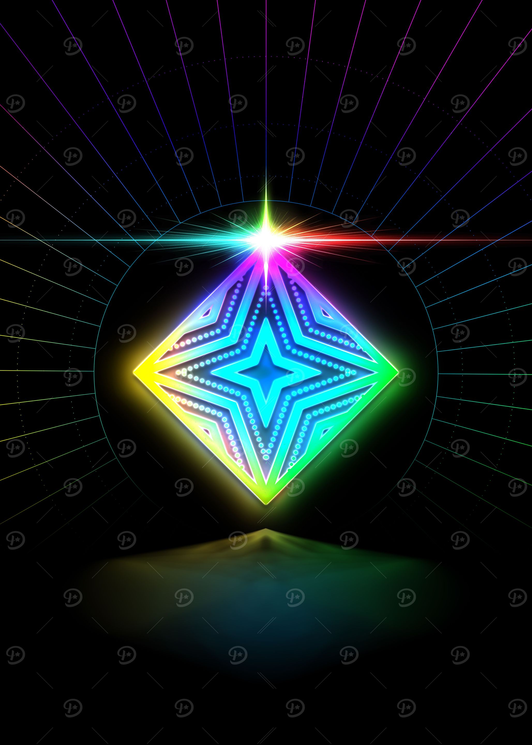 Neon Sacred Geometry Glyph
