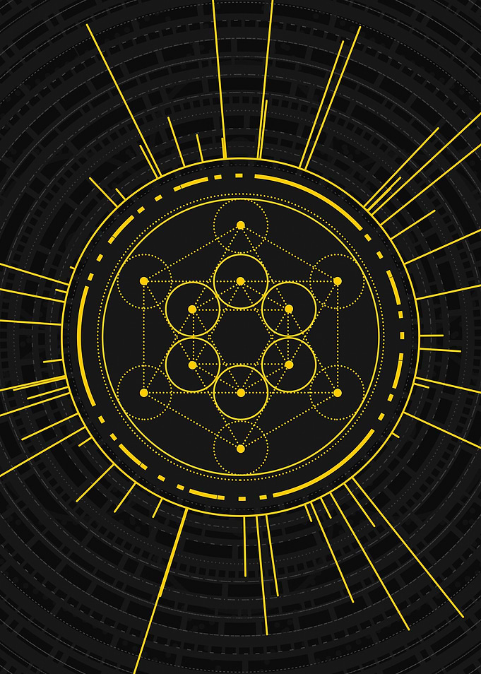 Gold Sacred Geometry Glyph
