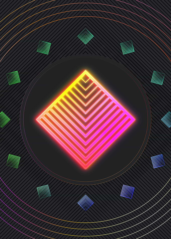 Neon Geometric Glyph Rune