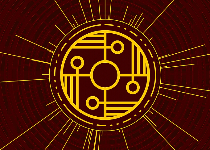 Gold Geometric Glyph Sign
