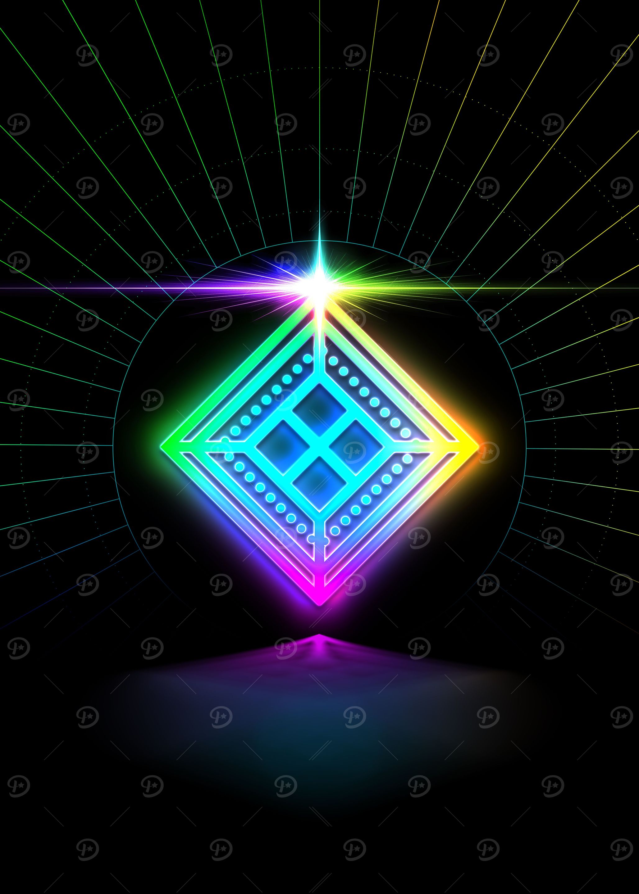 Neon Glyph Mandala Rune