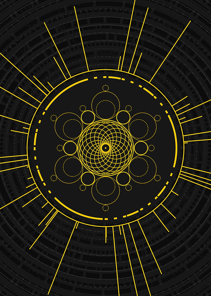 Gold Sacred Geometry Glyph