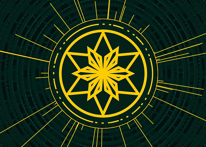 Gold Sacred Geometry Glyph