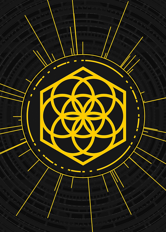 Gold Geometric Glyph Sign