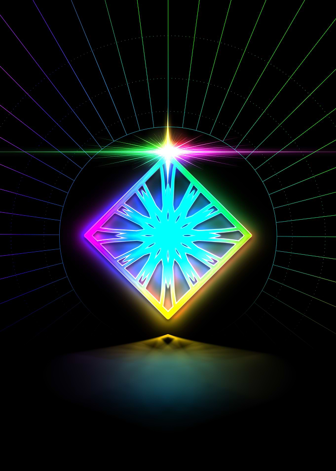 Neon Sacred Geometry Glyph