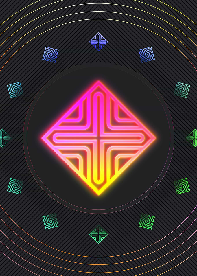 Neon Sacred Geometry Glyph