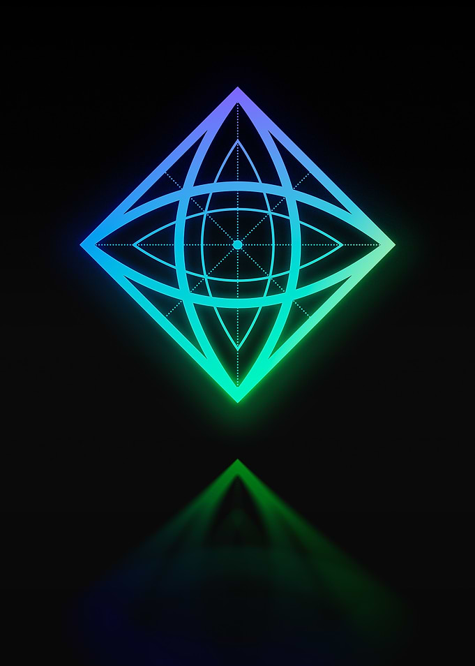Neon Sacred Geometry Glyph