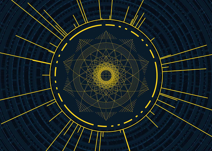 Gold Sacred Geometry Glyph