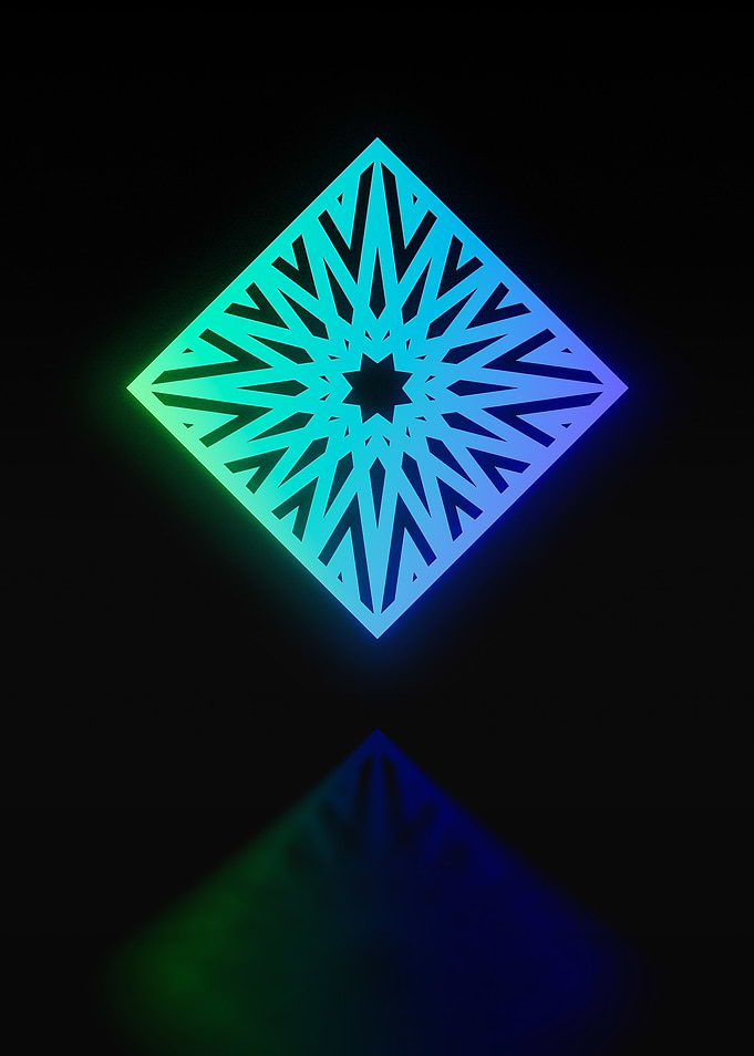 Neon Sacred Geometry Glyph