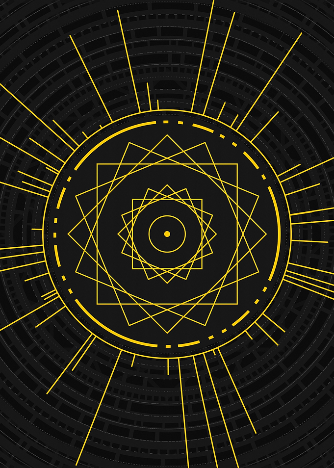 Gold Sacred Geometry Glyph