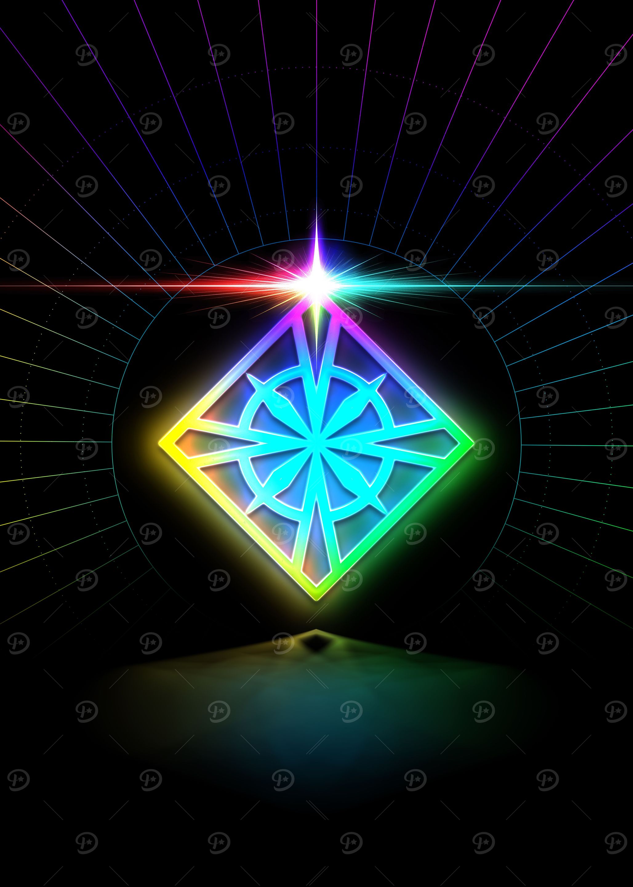 Neon Sacred Geometry Glyph