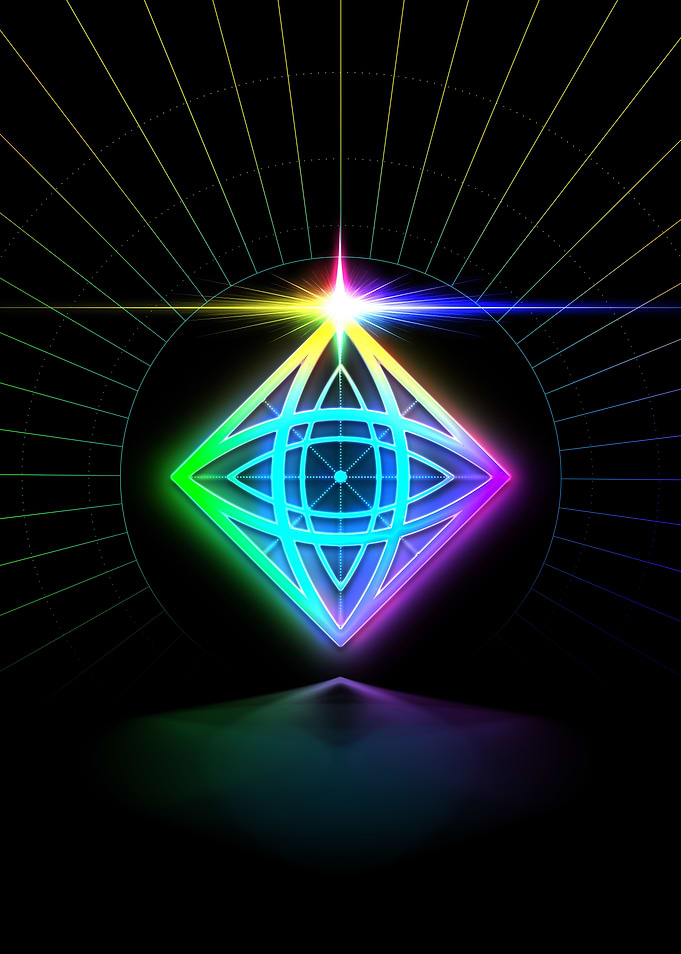 Neon Sacred Geometry Glyph