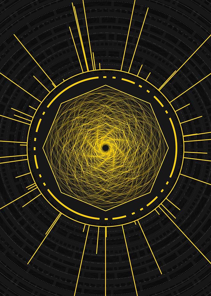 Gold Sacred Geometry Glyph
