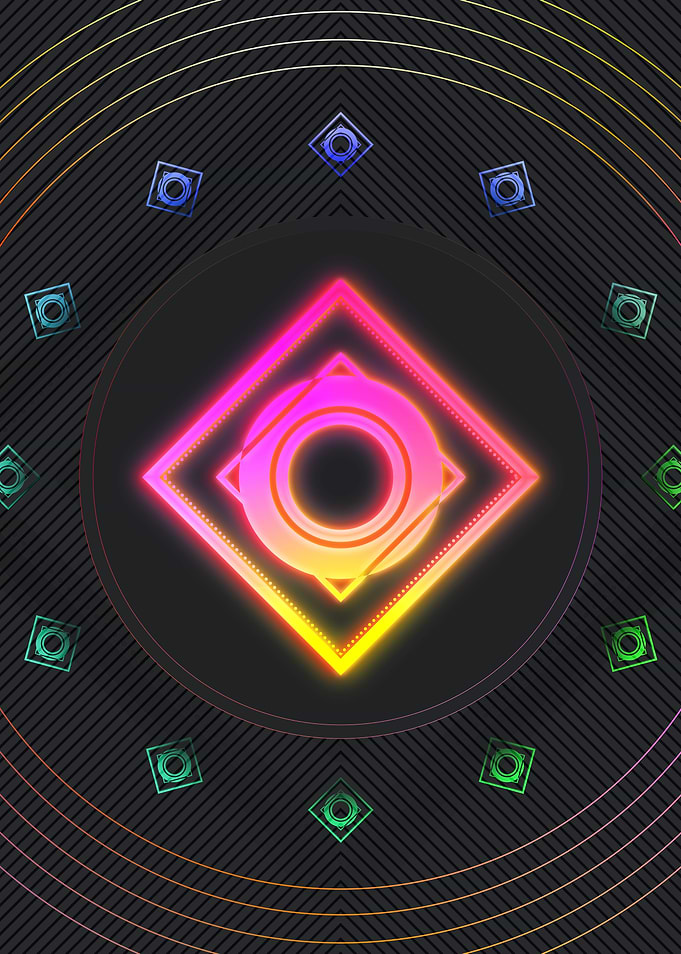 Neon Sacred Geometry Glyph