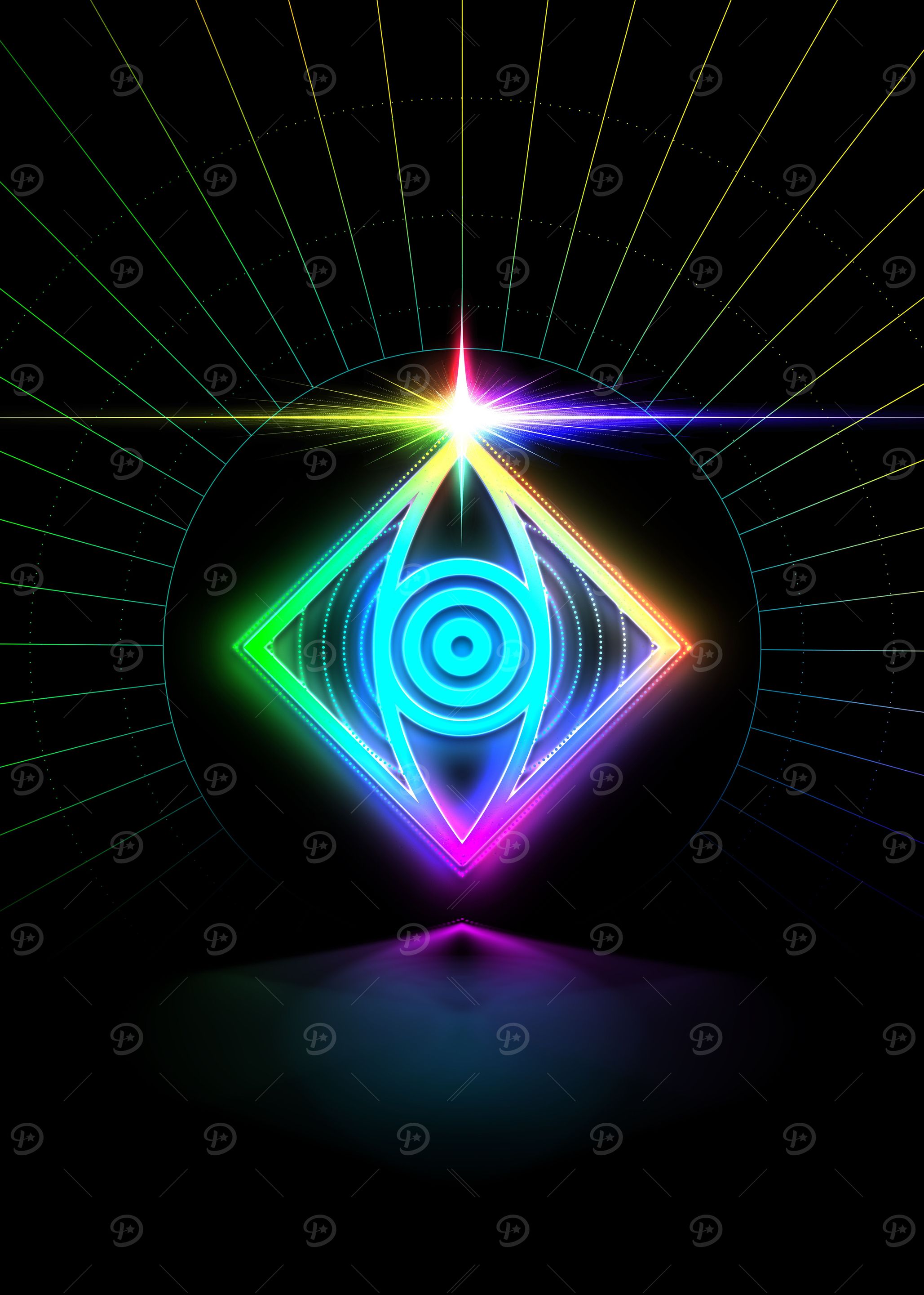 Neon Sacred Geometry Glyph