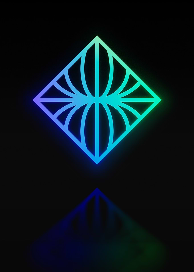 Neon Sacred Geometry Glyph