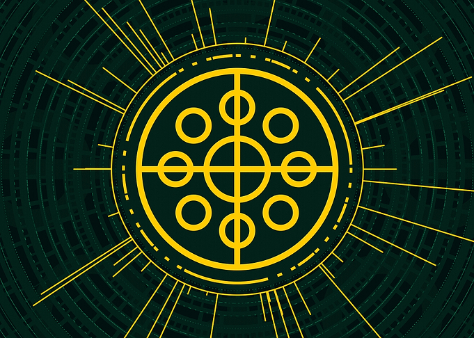 Gold Geometric Glyph Sign