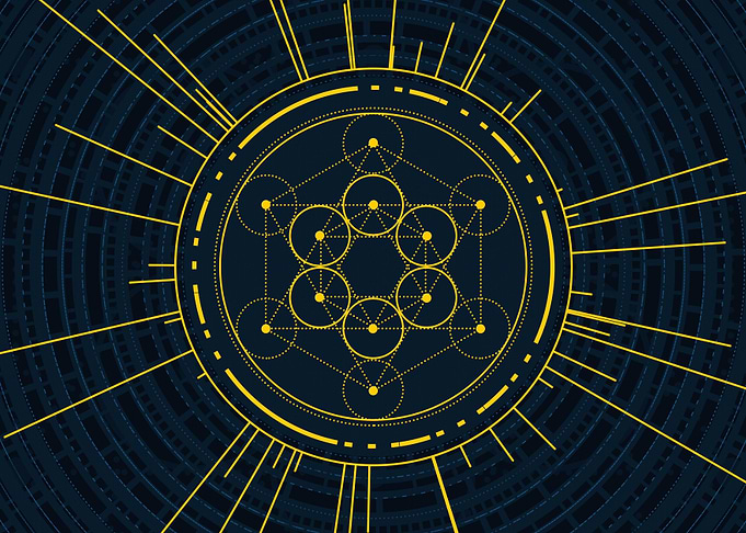 Gold Sacred Geometry Glyph