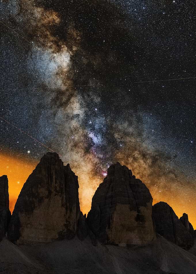 Milky way and mountains