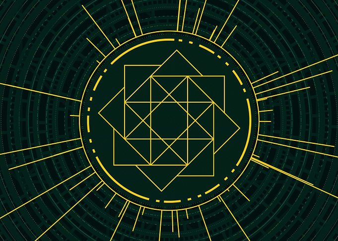 Gold Sacred Geometry Glyph
