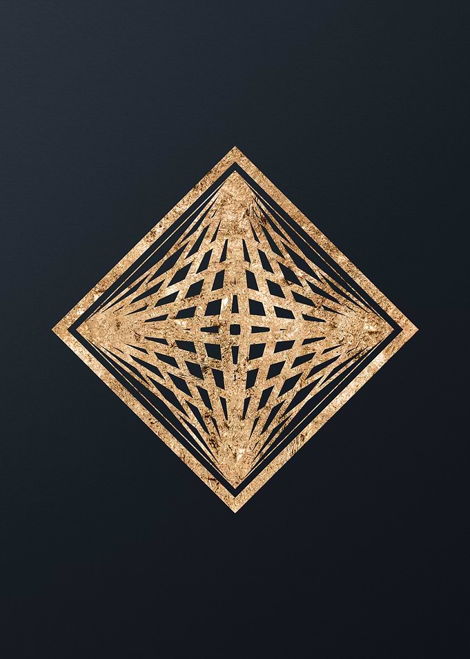 Gold Geometric Glyph Sign