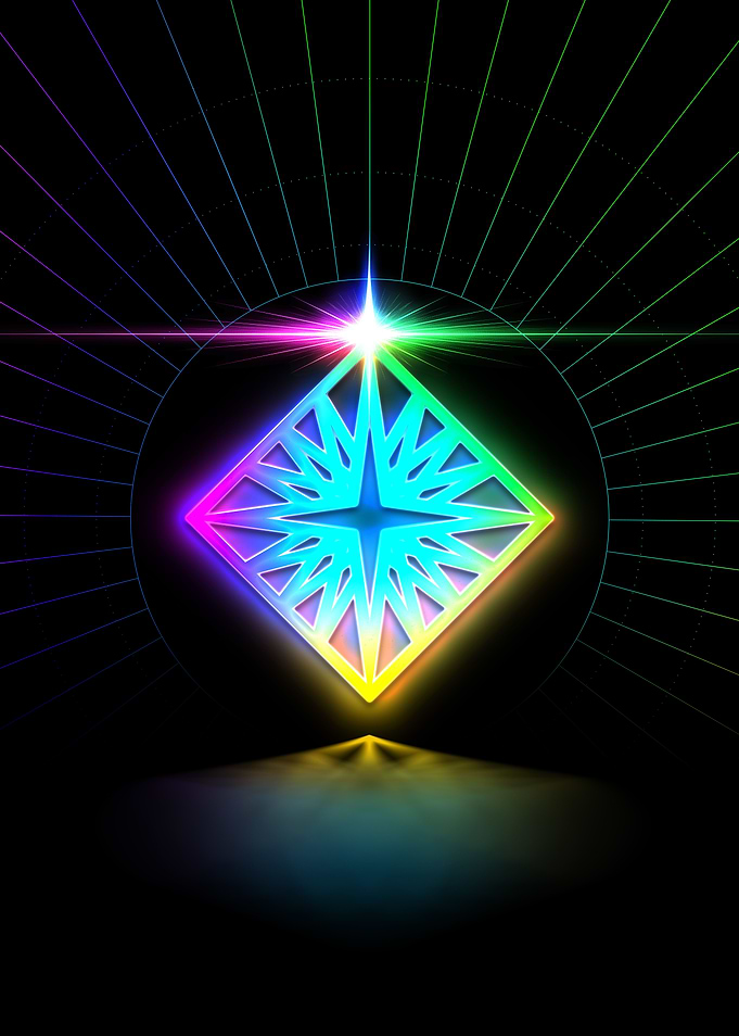 Neon Sacred Geometry Glyph