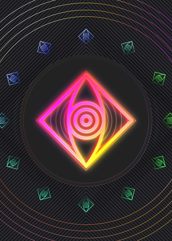 Neon Sacred Geometry Glyph
