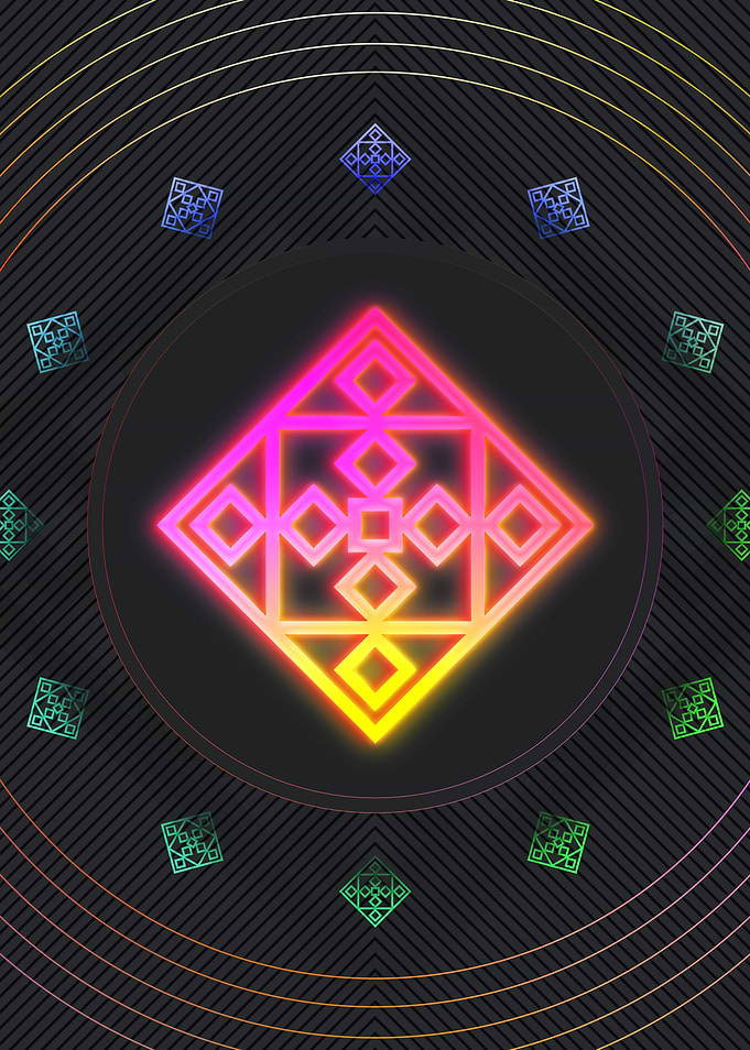 Neon Sacred Geometry Glyph