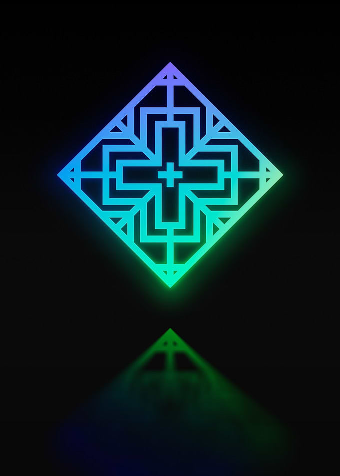 Neon Sacred Geometry Glyph