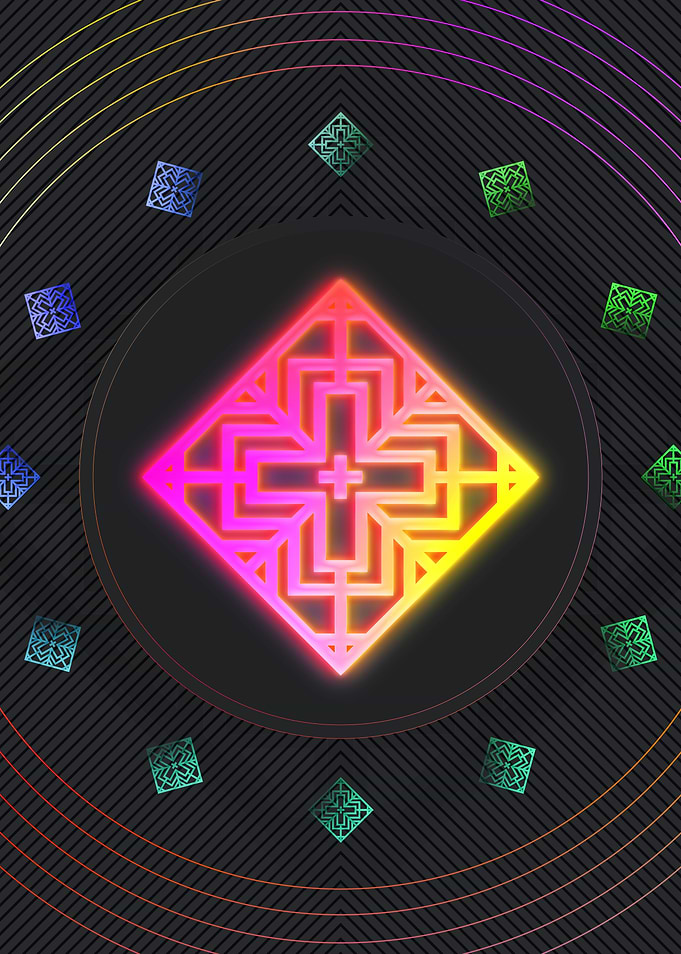 Neon Sacred Geometry Glyph